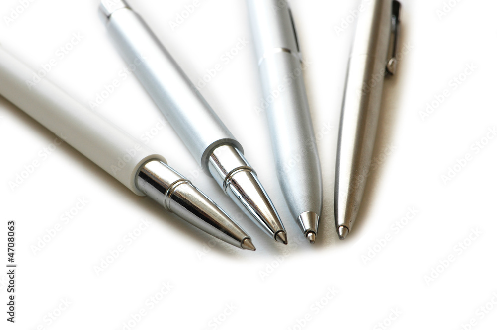 Various pens isolated on the white background Various pens isolated on the white background
