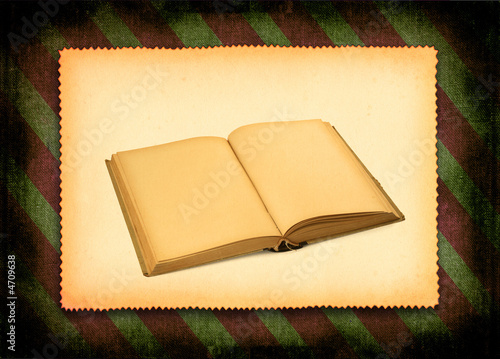 book against retro background