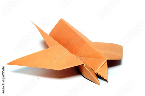 Airplane from a paper. Isolation on a white background.