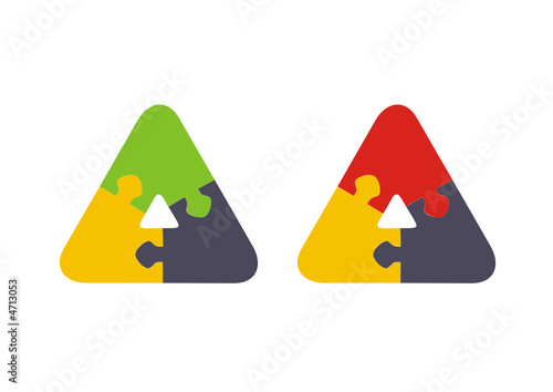 Recyclable puzzle triangle