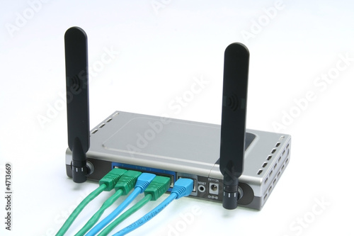 wireless modem and router with four cables