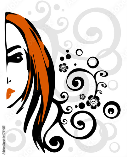 Girl and black decor