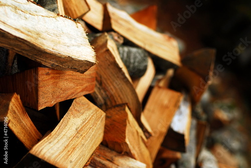 stacked firewood in persective