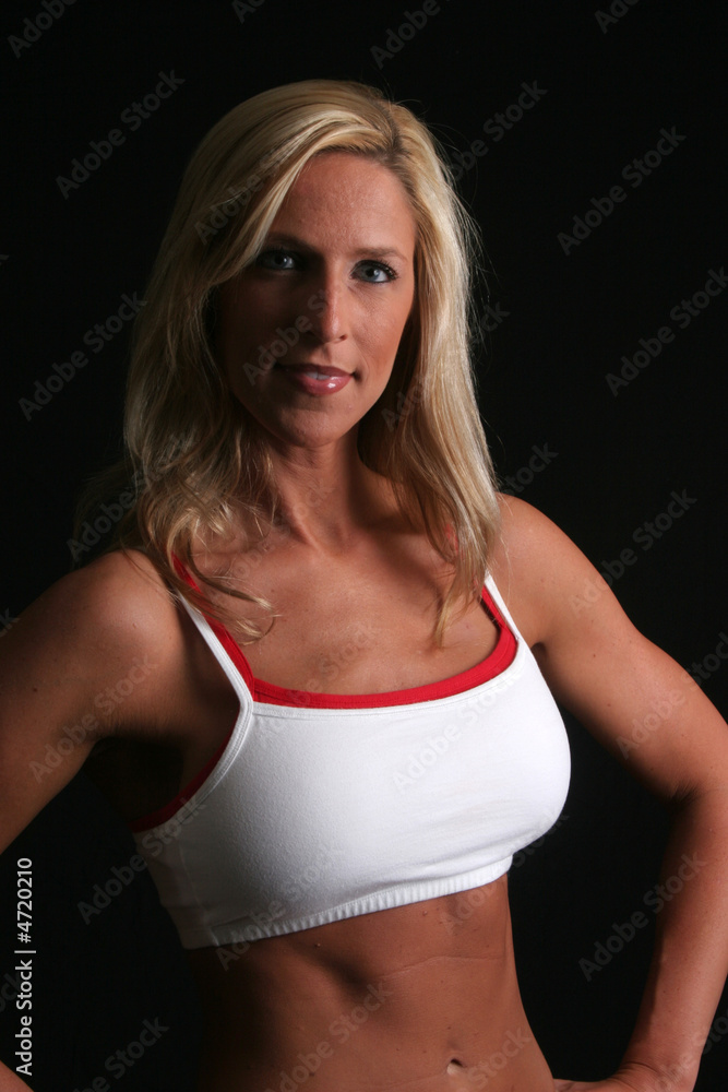 Cute blond flexing Cute blond flexing