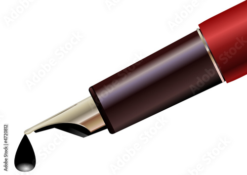 Stylo plume et goutte d'encre