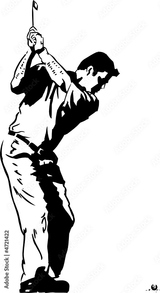 Naklejka The Golf Swing Pose