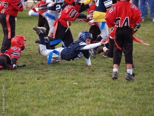 young flag football player