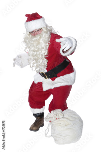 A hip-hop Santa Clause isolated on a white background