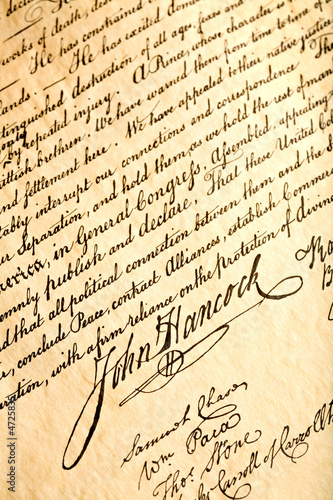 John Hancock on declaration of independence