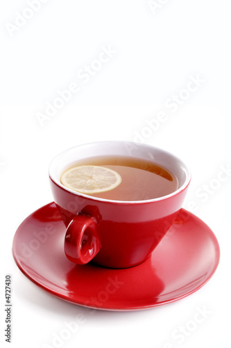 Tea in red cup
