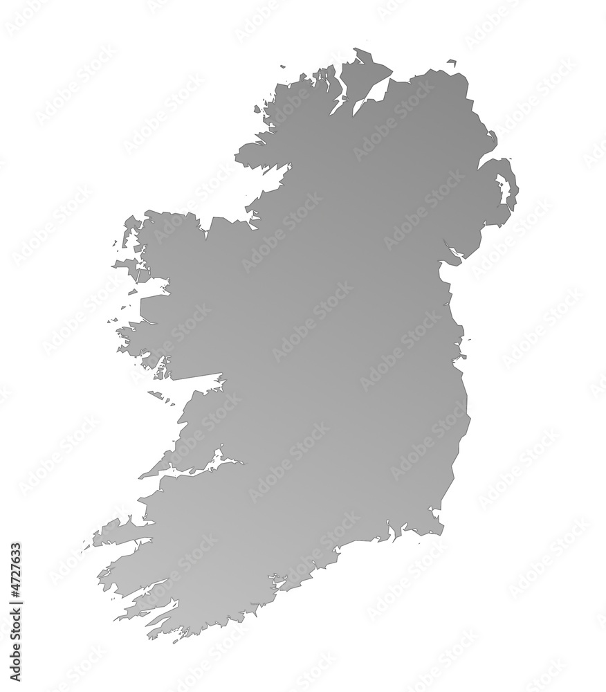 gray gradient map of Ireland