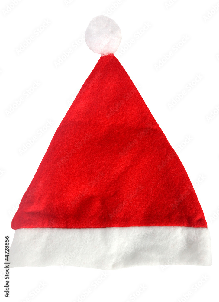 A Santa hat isolated on a white background. A Santa hat isolated on a white background.