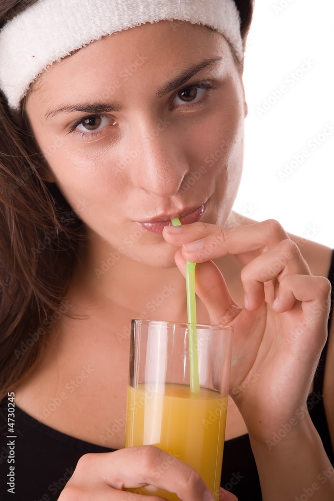 Beautiful young woman drink orange juice Beautiful young woman drink orange juice