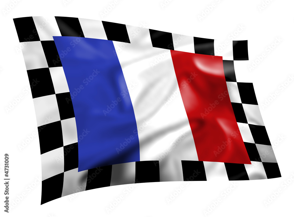 Rippled French flag with chequered border