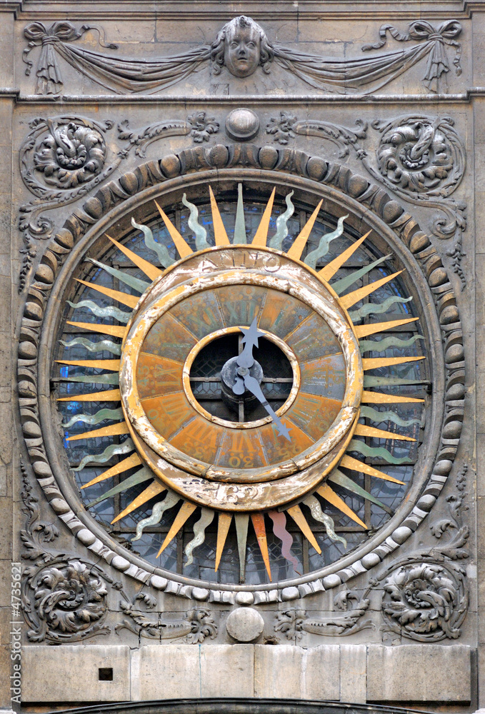 France, Paris: The clock of st Paul church