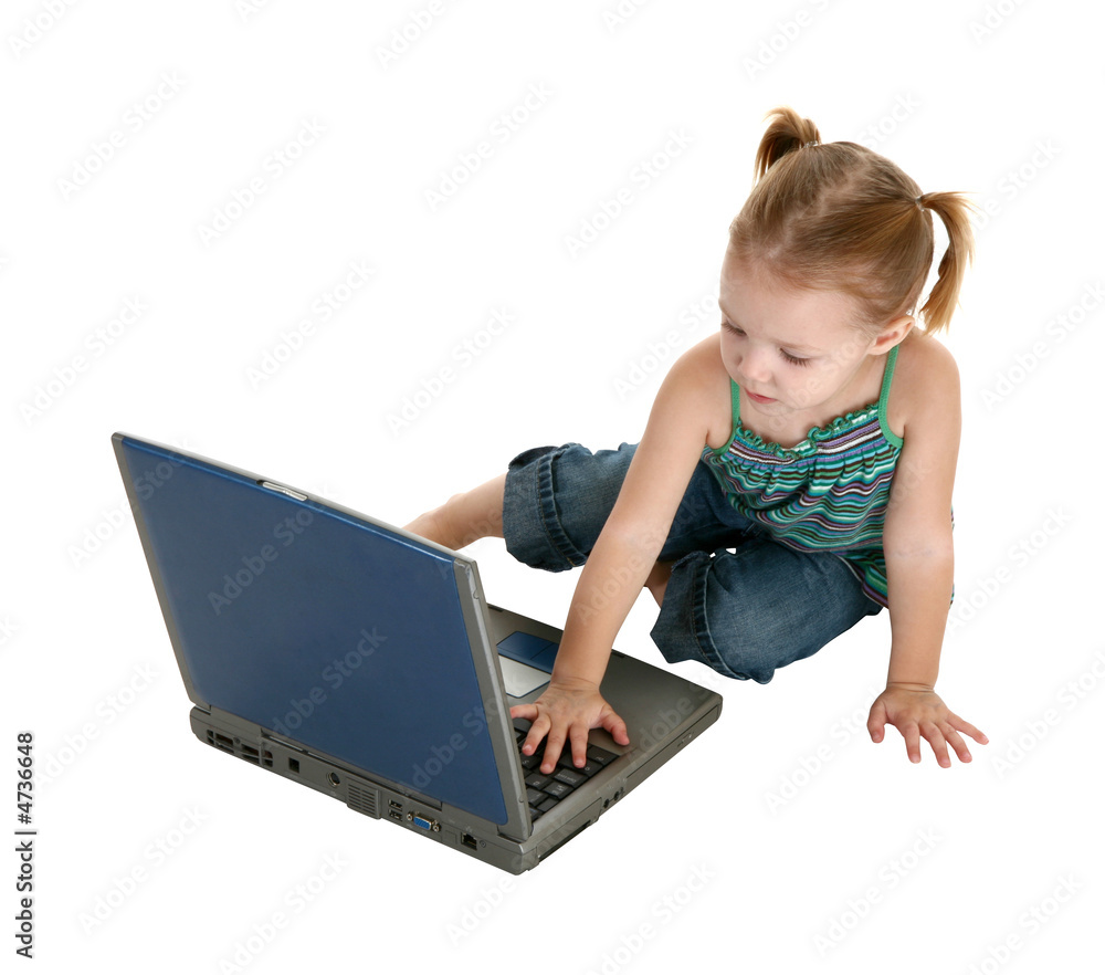 Adorable Girl with Laptop