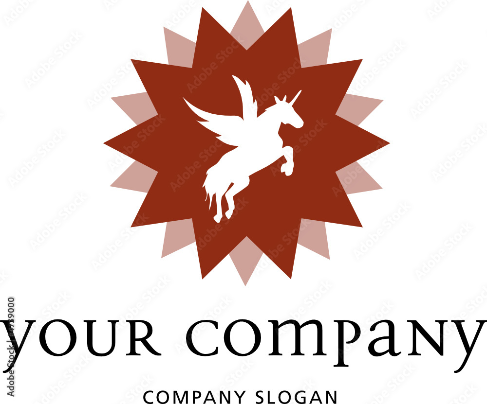 Fototapeta premium logo mit einhorn