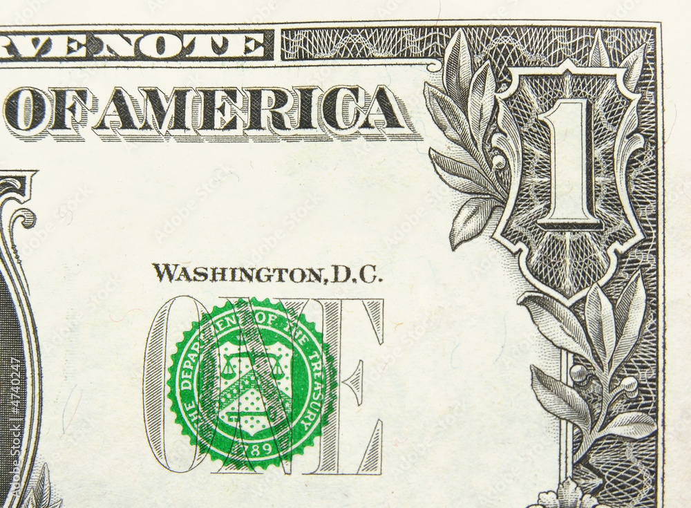 one dollar bill closeup