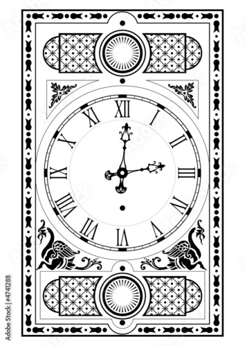 elegant victorian clock face and hands