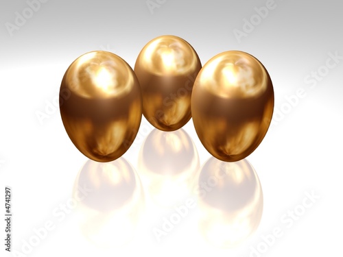 Three Cute Golden Eggs