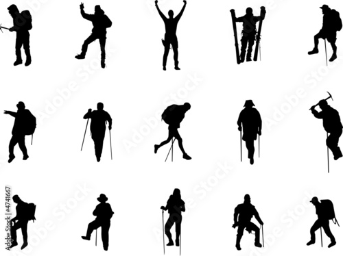 mountai climber silhouettes