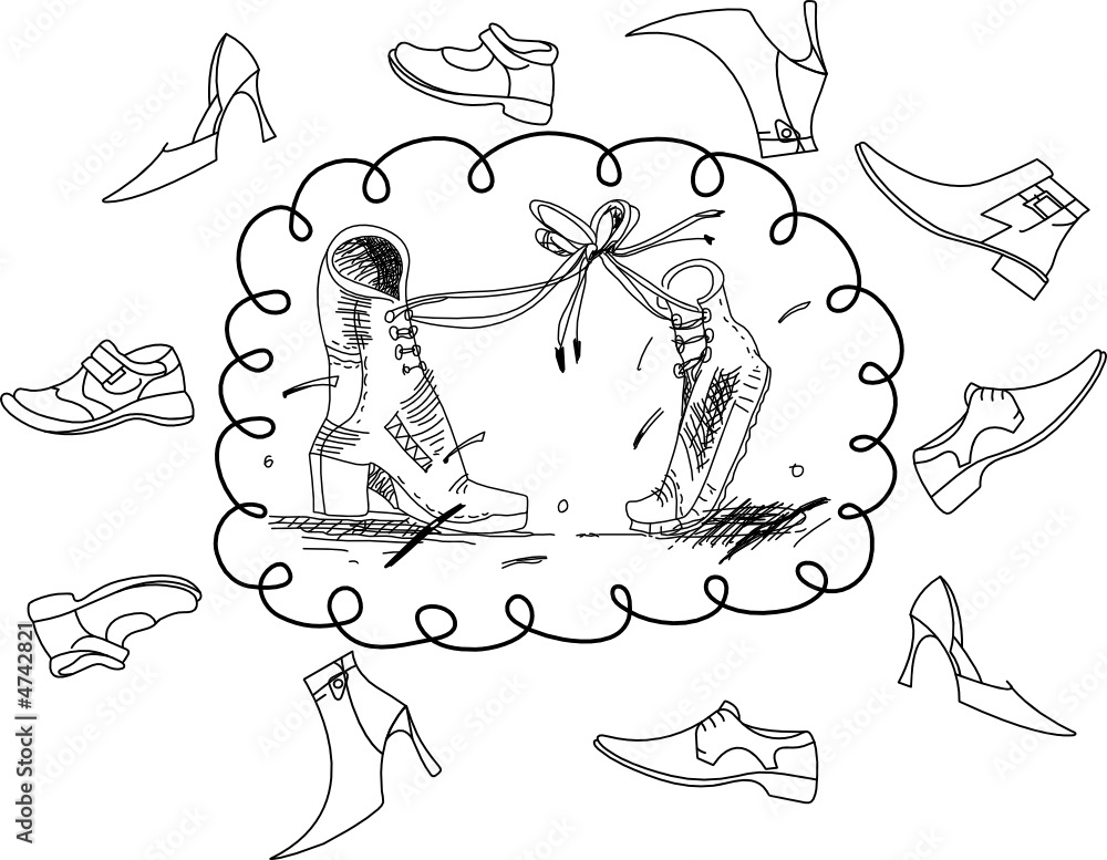 Obraz premium Conception of love two boots