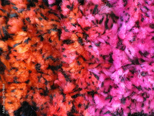Closeup of Pink and Orange Fur Fabric