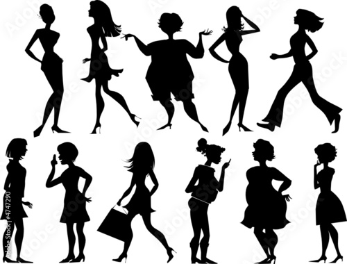 Silhouettes of women
