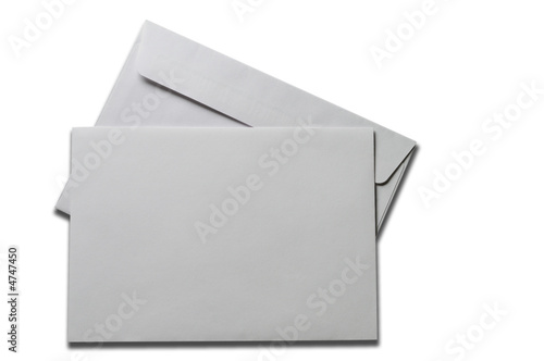Blank card and envelope with clipping path