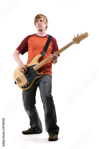 Billede på lærred Bassist