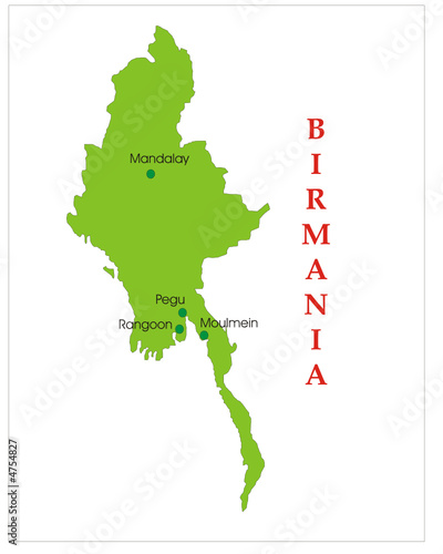 Mappa della Birmania