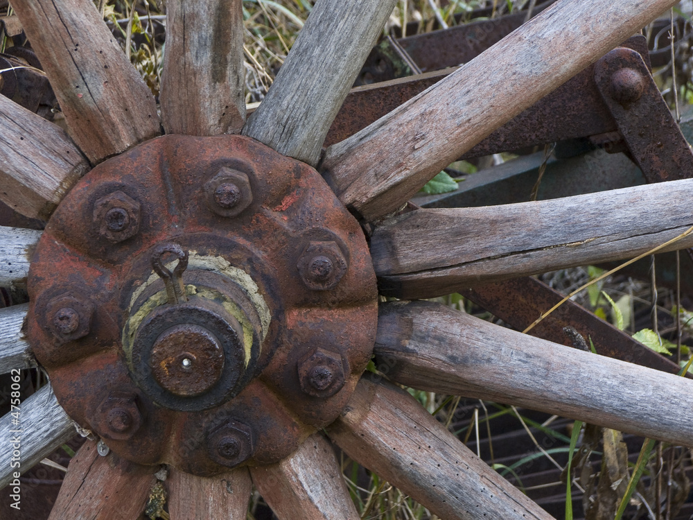 Holzrad mit Speichen Holzrad mit Speichen