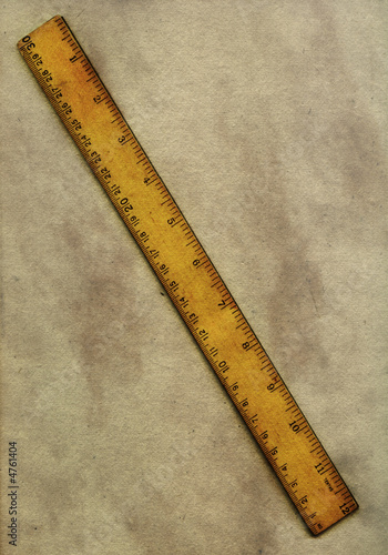 Vintage ruler and paper