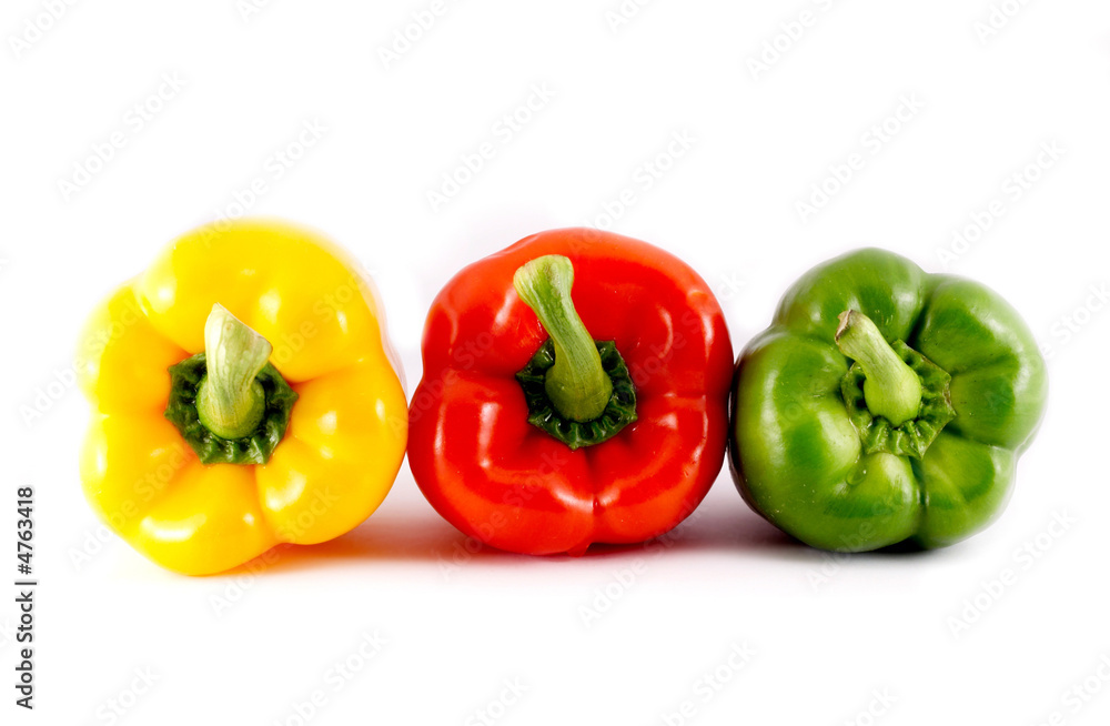 close-up of sweet pepper on a white background close-up of sweet pepper on a white background