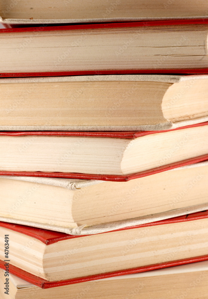 Stack of red and white old books Stack of red and white old books