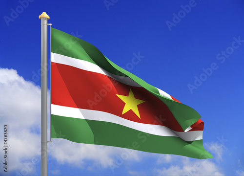 Suriname flag (include clipping path)