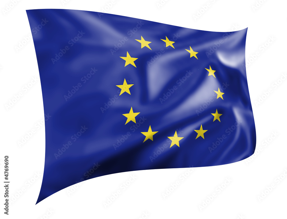 Rippled European flag - Blue with yellow stars Rippled European flag - Blue with yellow stars