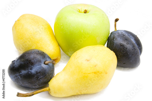 Fresh Fruits isoaled on white background photo