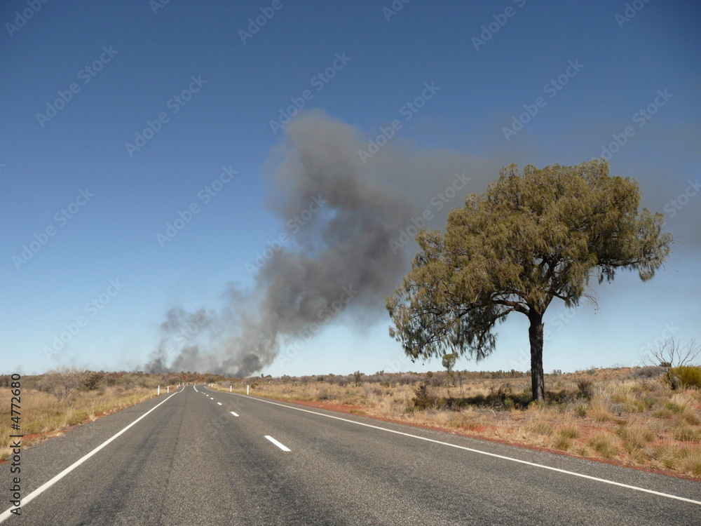 Paesaggio con incendio