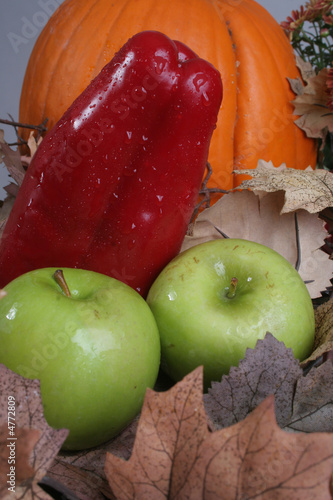 apples, pepper and pumpkin photo