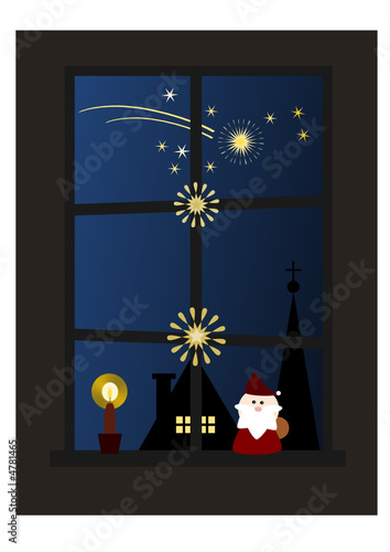 Weihnachtlch dekoriertes Fenster 