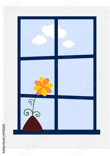 Blume am Fenster