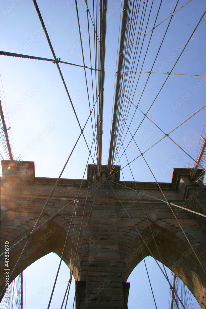 Fototapeta premium Wires on the Brooklyn Bridge
