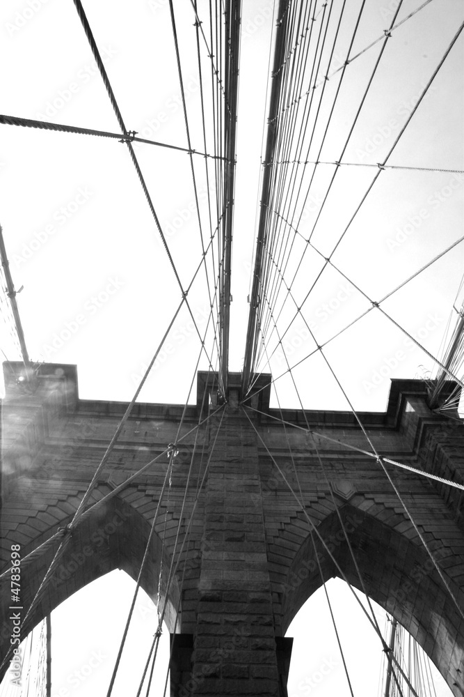 Obraz premium Wires on the Brooklyn Bridge