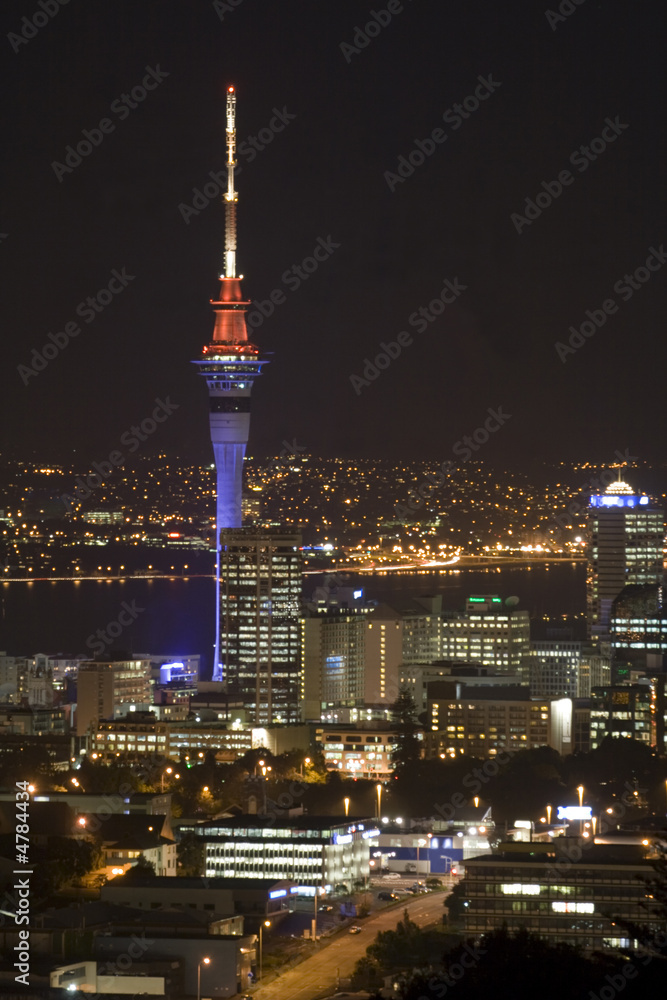 Auckland New Zealand Sky Tower at Night
