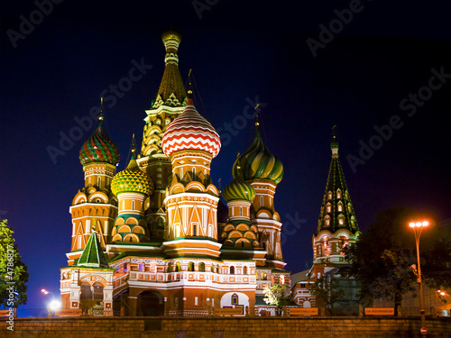 The Saint Basil's cathedral at night, Moscow