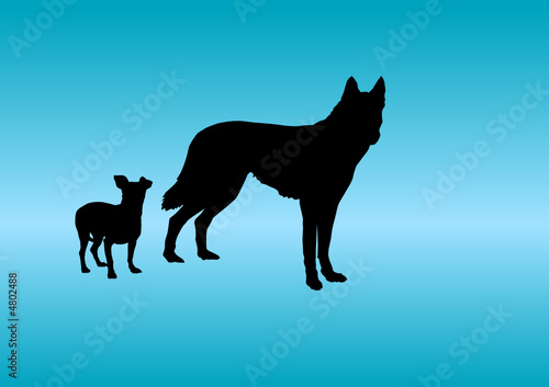 Animals Silhouette - Dog little and big