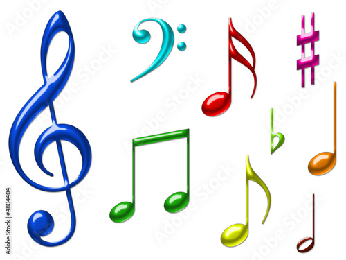 music notes with clef