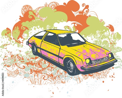 Retro car illustration 