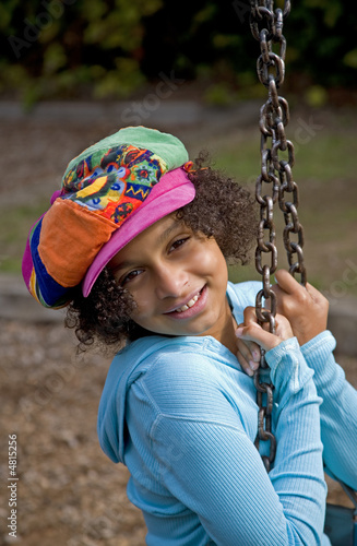 Biracial Girl at the Park